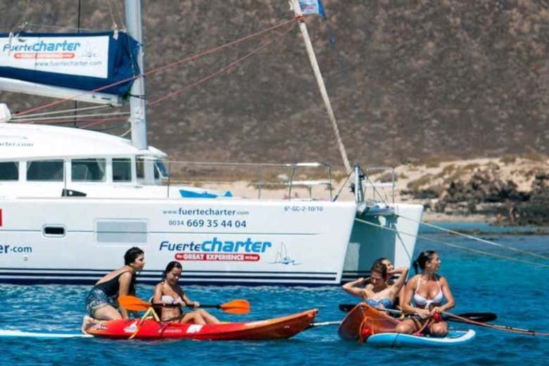 Catamaran near Lobos Island