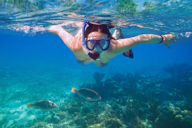 Exploring the depths in Lanzarote.