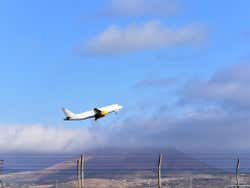 Plane taking off from Lanzarote Airport