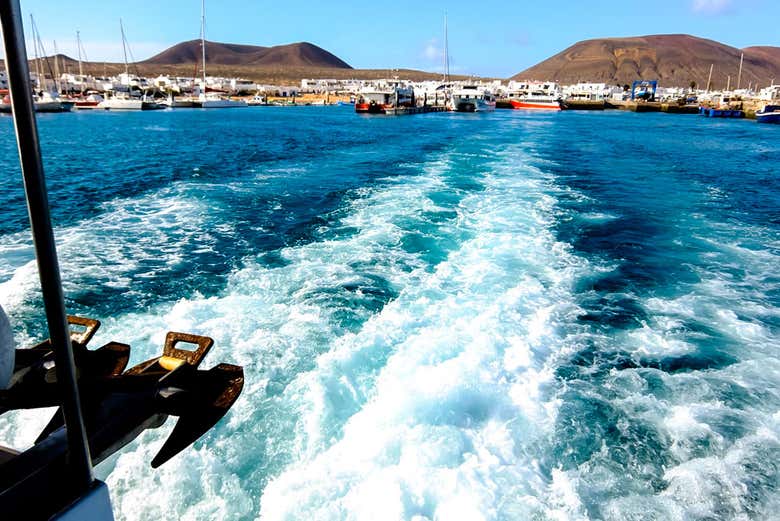 On board the ferry towards La Graciosa