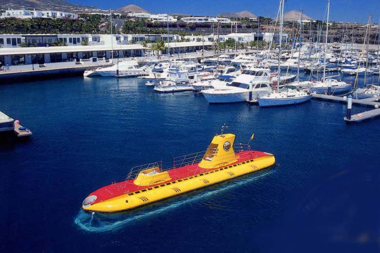 Our submarine in Puerto Calero